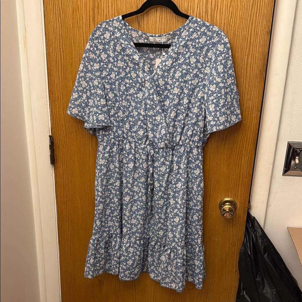Floral Blue Mini Dress